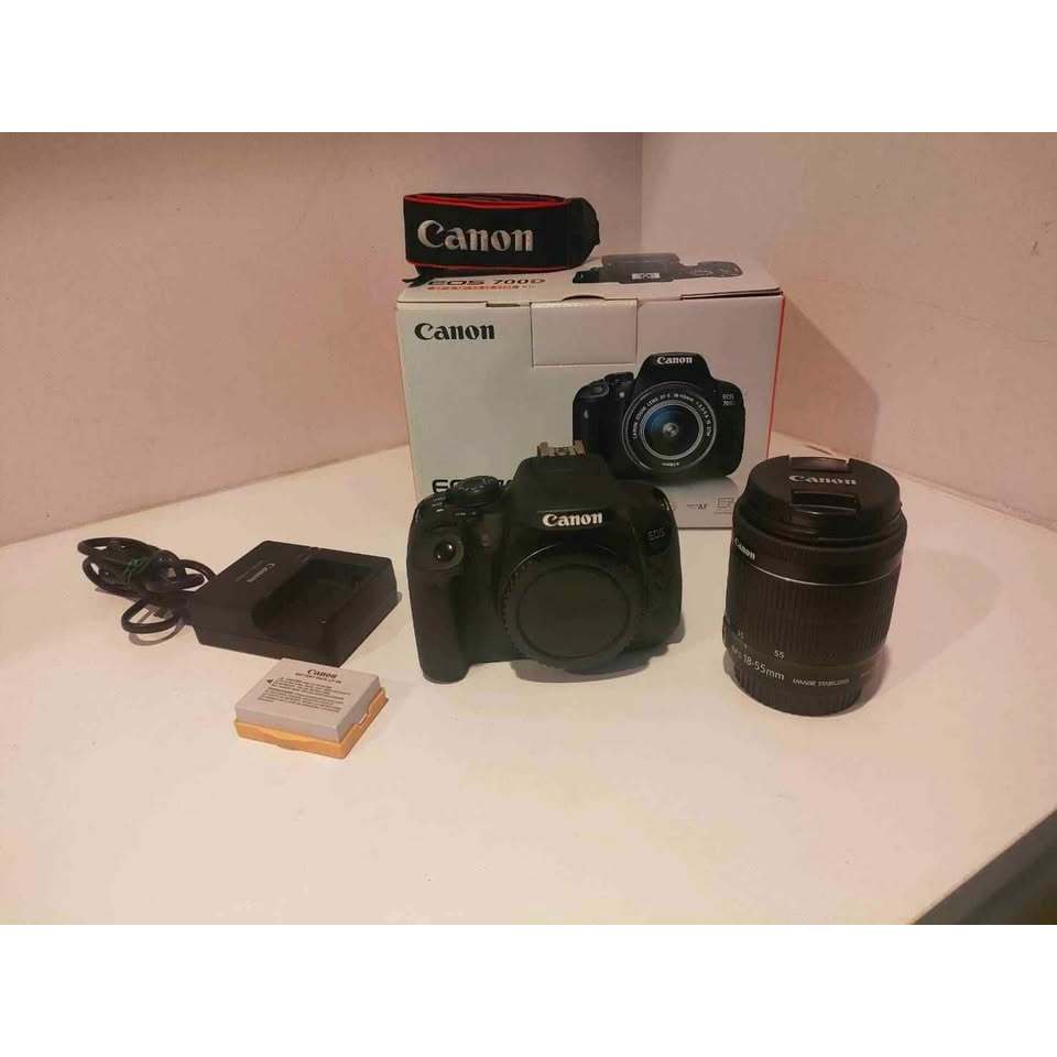 กล้อง Canon eos700D + เลนส์เดิม อุปกรณ์พร้อมกล่องตามภาพ(ไม่มี SD card)