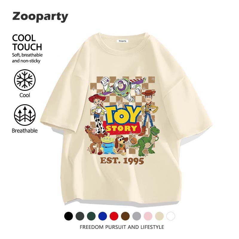 Toy Story อนิเมะ เสื้อยืด ใหม่ แขนสั้น คอกลม เสื้อยืดแขนสั้นพิมพ์ลายการ์ตูน ใส่สบาย ไม่หด(พร้อมส่ง)
