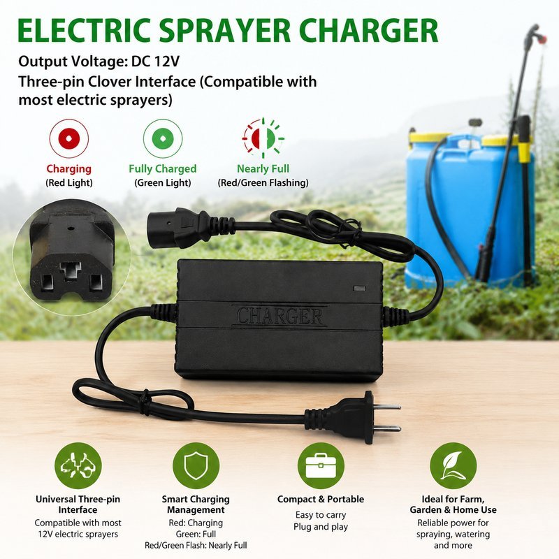 สายชาร์จถังพ่นยาไฟฟ้า 12V ที่ชาร์จแบตเตอรี่เครื่องพ่นยา สำหรับงานสวนและงานเกษตร ตรวจหัวเสียบให้ตรงรุ่นก่อนใช้
