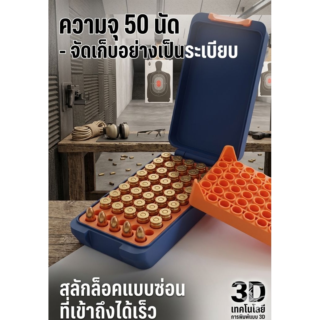 กล่องสำหรับเก็บกระสุนขนาด 38/50