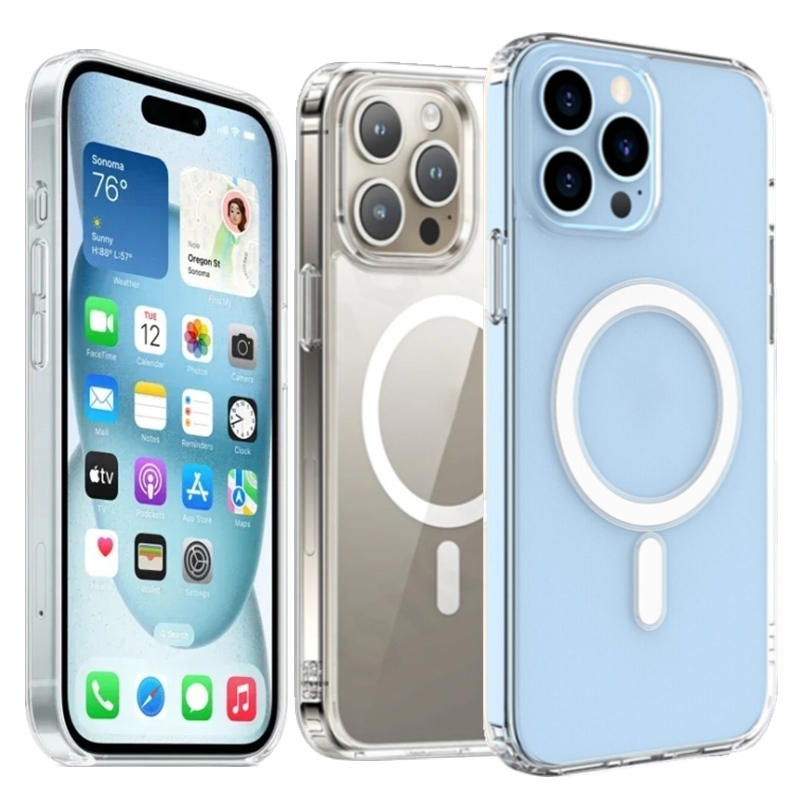 เคสใสแม่เหล็ก สำหรับ iPhone 11/12/13/14/15/15Pro/16Pro/16 Pro Max/15 Pro Max/14Pro/14 Pro Max/13Pro/13 Pro Max/12ProMax