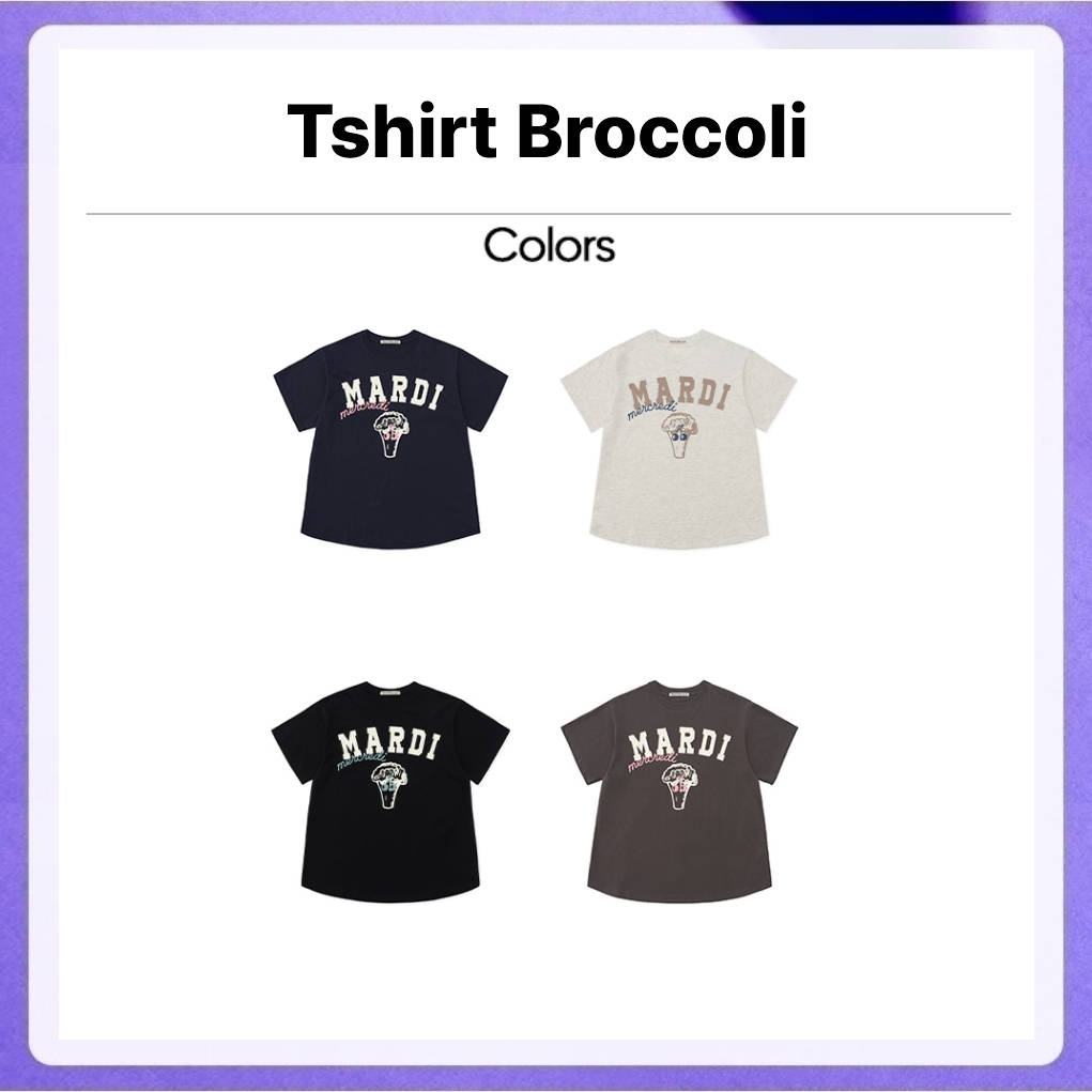 Mardi Mercredi Tshirt Broccoli (Navy Ivory, Charcoal Ivory, Black Ivory)
