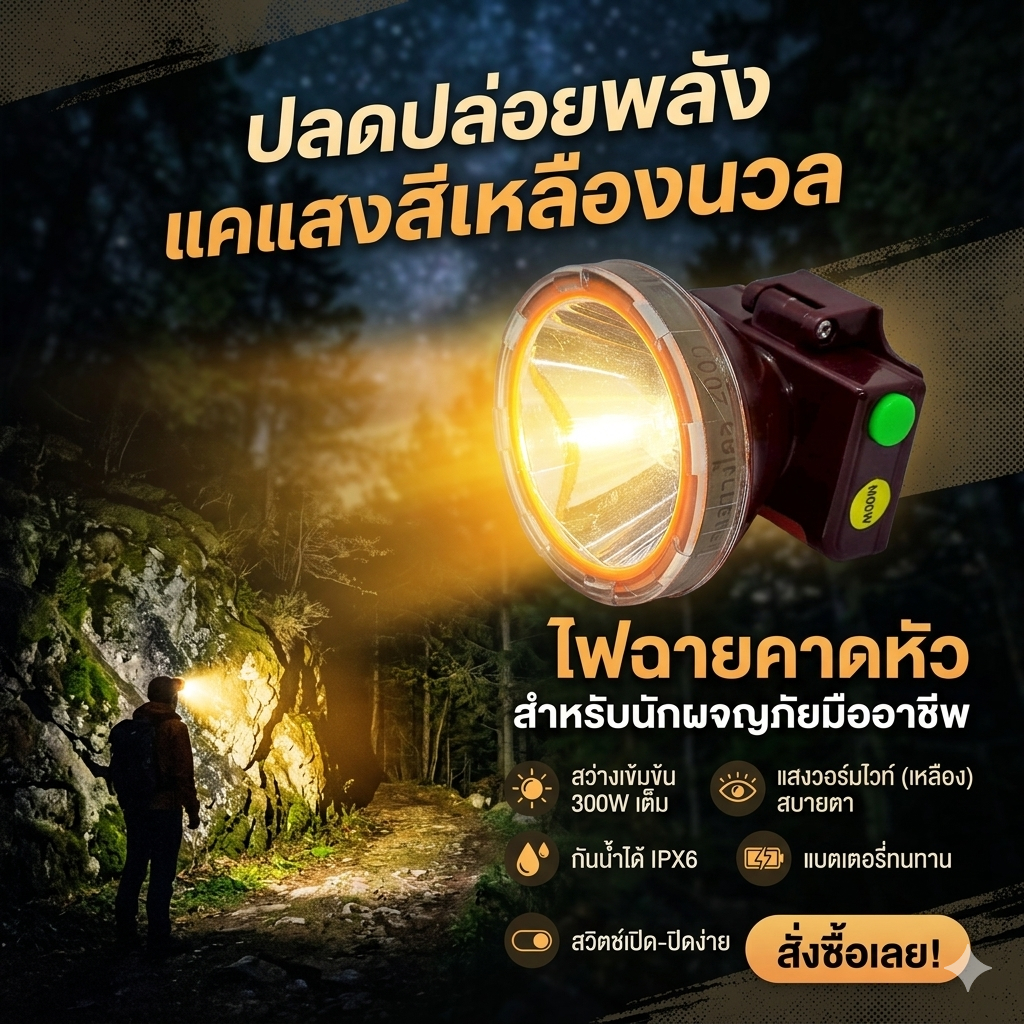 ไฟฉายคาดหัว MP-8300 กันน้ำ หลอดไฟLED  ส่องไกล 2000m แบบพกพา เหมาะสำหรับ ตั่งแค้ม เดินป่า ส่องสัตว์
