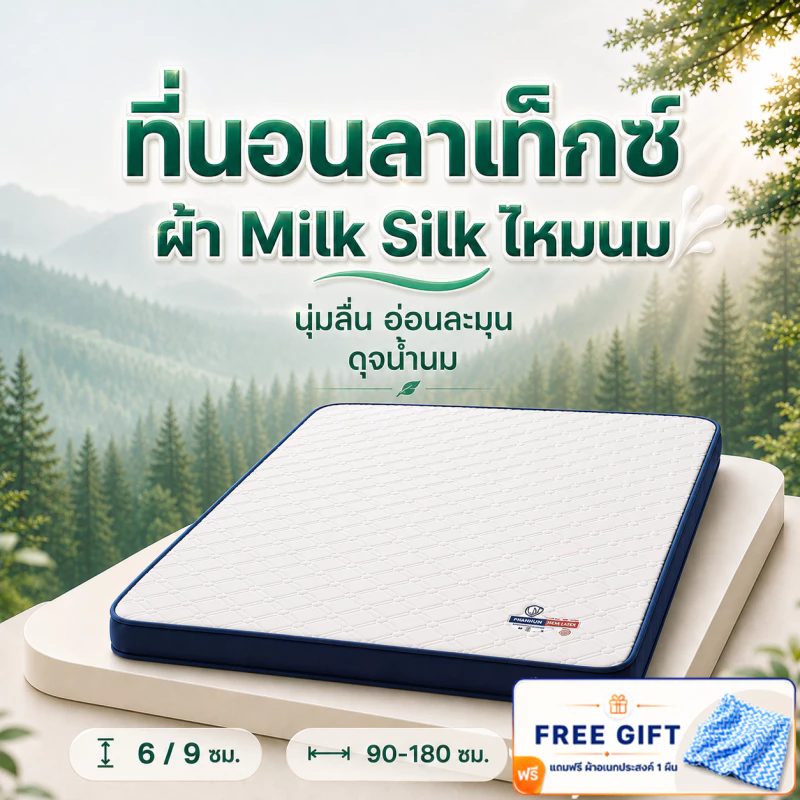 ที่นอนยางพารา พับเก็บได้ 3/3.5/4/5/6 ฟุต