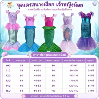 (พร้อมส่ง) ชุดนางเงือกเด็ก ชุดแอเรียล ชุดแอเรียลเด็ก เจ้าหญิงแอเรียล