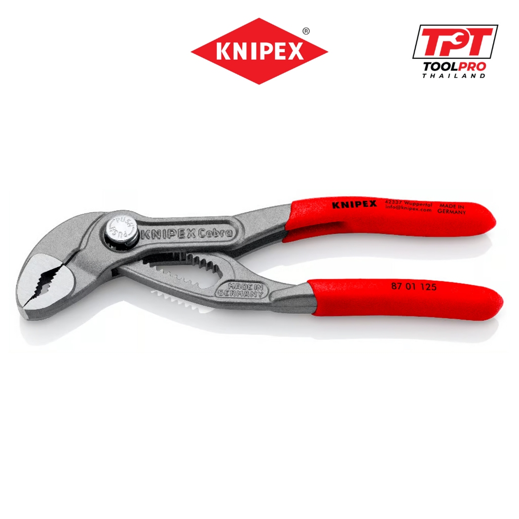 Knipex คีมปั๊มน้ำไฮเทค 125mm Cobra High Tech Water Pump Pliers (87 01 125)