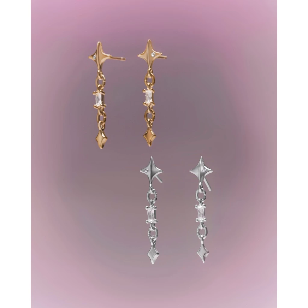 YVIS Xylos Brass Stud Earrings - Cosmos Collection