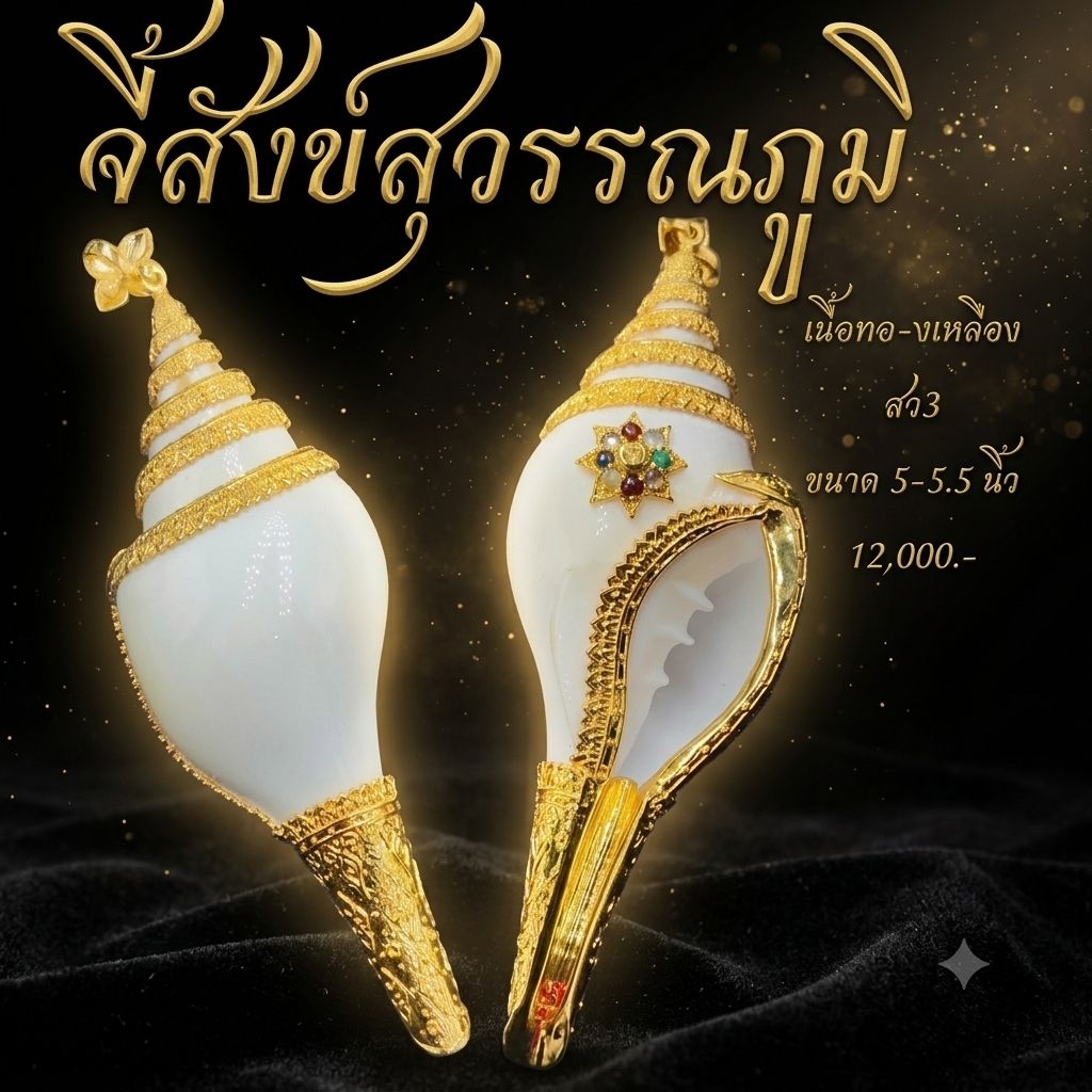 จี้สังข์สุวรรณภูมิ ทรงเครื่องทล.5-5.5"