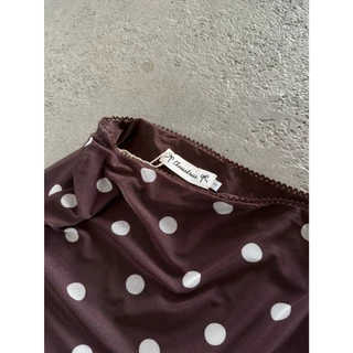 Choosedress A0582 Dotty Midi Skirt กระโปรงลายจุดมีซับด้านใน
