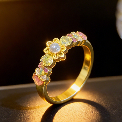 Gold Plated Double Small Zircon High Fashion Simple Open Rings Stackable Rings Ladies Girls Gifts Accessories Gifts