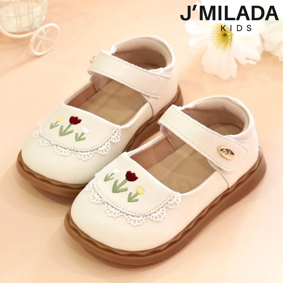 J’Milada Kids รองเท้าคัทชูเด็ก รองเท้าเด็กผู้หญิง รองเท้าเจ้าหญิง หัดเดิน - 5 ขวบ หนังนุ่ม เบา ใส่สบาย (Metoo07)