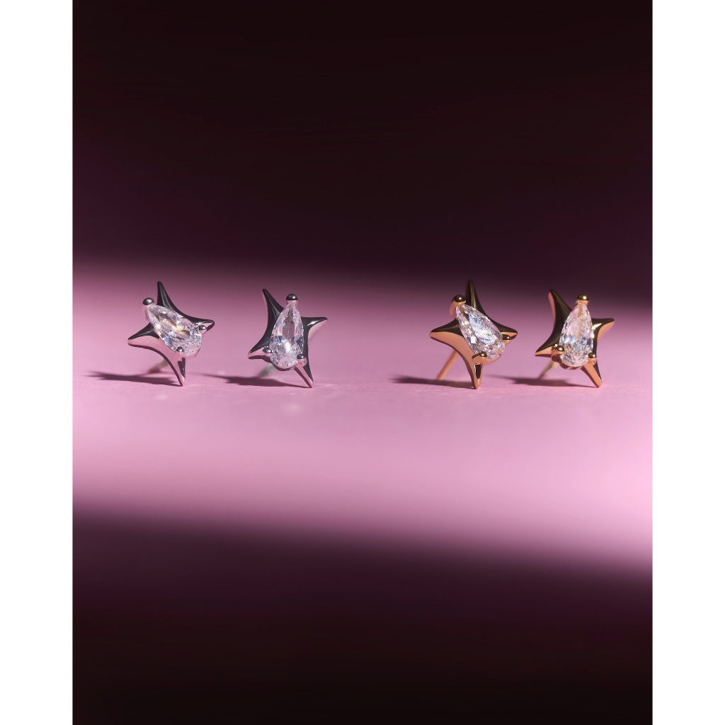 YVIS Glint Brass Stud Earrings - Cosmos Collection