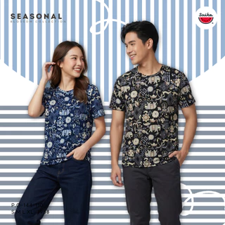เสื้อแตงโม (SUIKA) - เสื้อยืดคอกลม โปเชียล พิมพ์ลายช้าง ( P.O-144 322 144 034 321 )