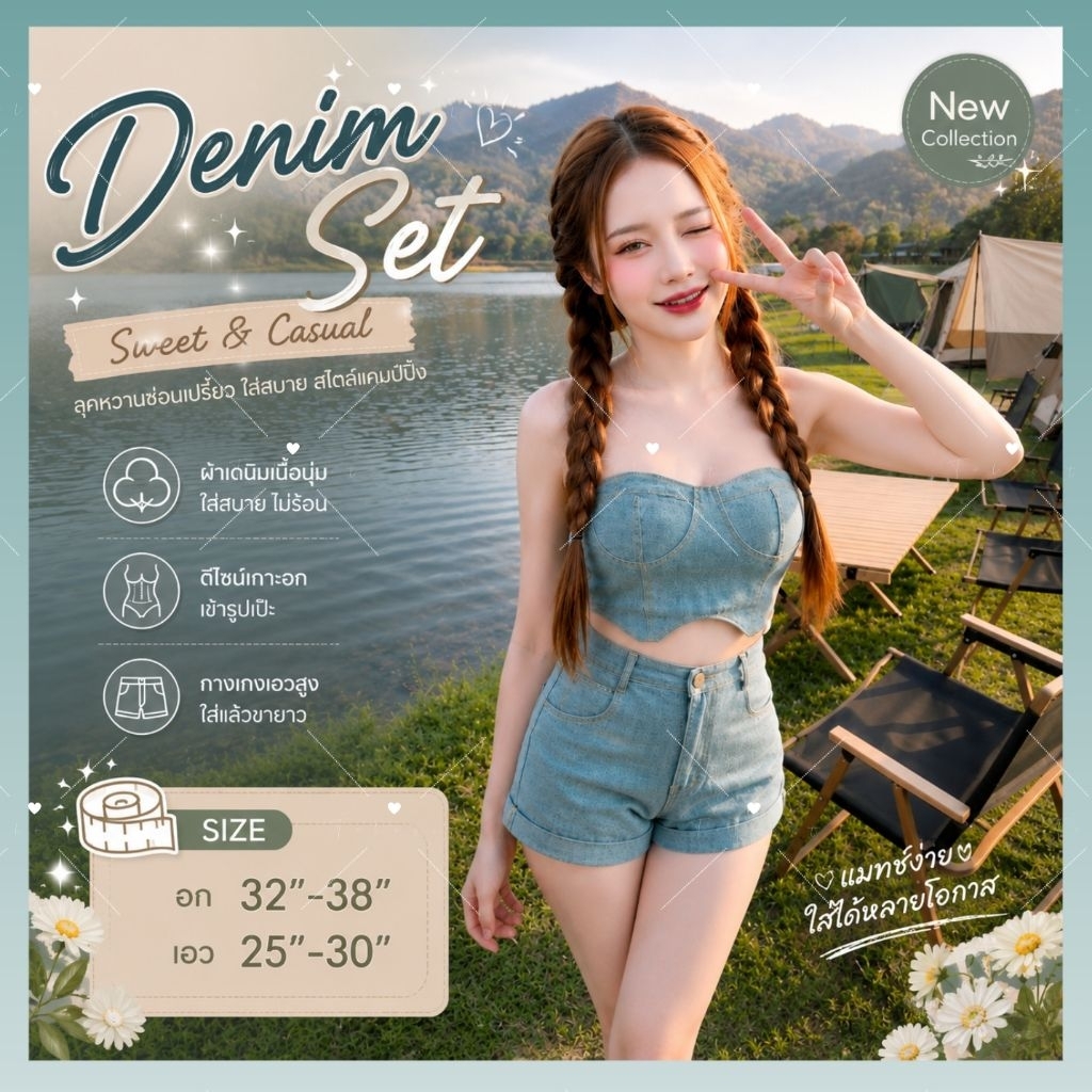🚀ส่งไว/ส่งด่วน🔥149บาท🔥เซ็ตยีนส์ สไตล์สาวเท่ห์