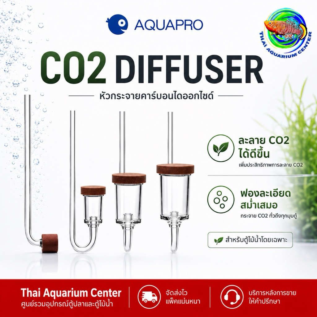 AQUAPRO CO2 Diffuser - ตัวกระจายก๊าซคาร์บอนไดออกไซด์สำหรับตู้พรรณไม้น้ำ