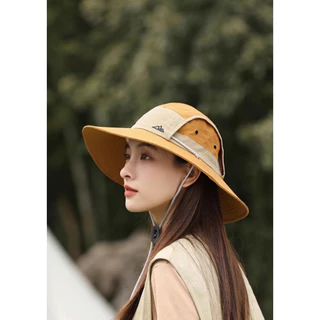 [W0387] หมวกกันแดดปีกกว้างทูโทน สกรีนลายภูเขา เหมาะสำหรับเดินป่า ใส่กันแดด ทำกิจกรรมกลางแจ้ง