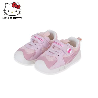 Hello Kitty รองเท้าผ้าใบเด็กผู้หญิง สีชมพู ตีนตุ๊กแก พื้นนิ่ม กันลื่น รุ่นKTZ-838