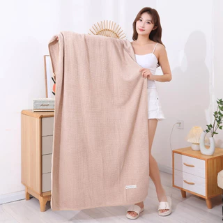 ผ้าเช็ดตัวรังผึ้ง ผ้าขนหนูผืนใหญ่ 90x170 ซม. ไมโครไฟเบอร์ นุ่ม ซับน้ำดี แห้งไว สไตล์ญี่ปุ่น