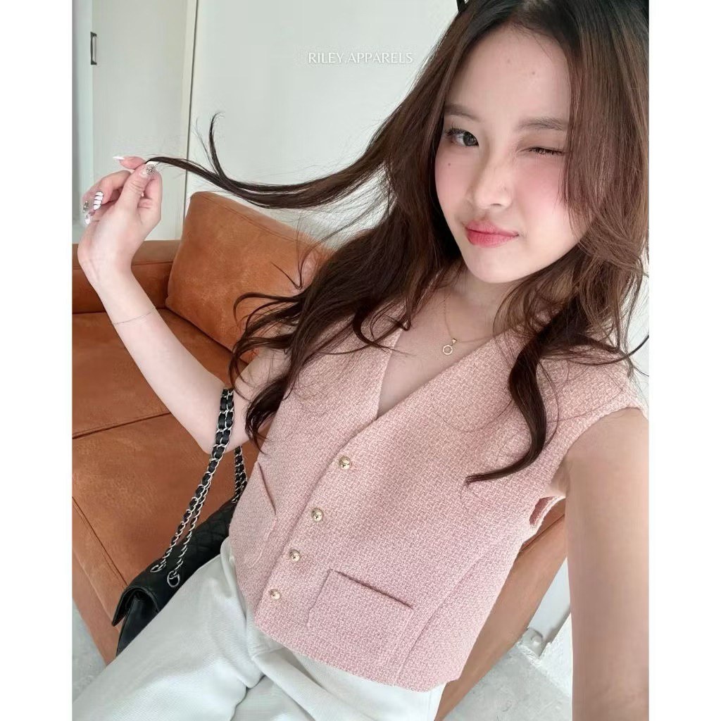 ส่งต่อ Riley.apparels - Claire Vest สี Soft Pink ไซส์ M