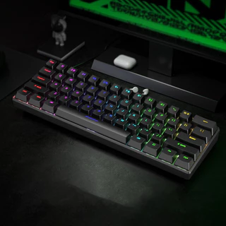 【สินค้าจุด】คีย์บอร์ดเกมมิ่ง 61 ปุ่ม มีสาย ไฟ RGB ดีไซน์ตามหลักสรีรศาสตร์ กะทัดรัด พกพาสะดวก ขนาด 60%