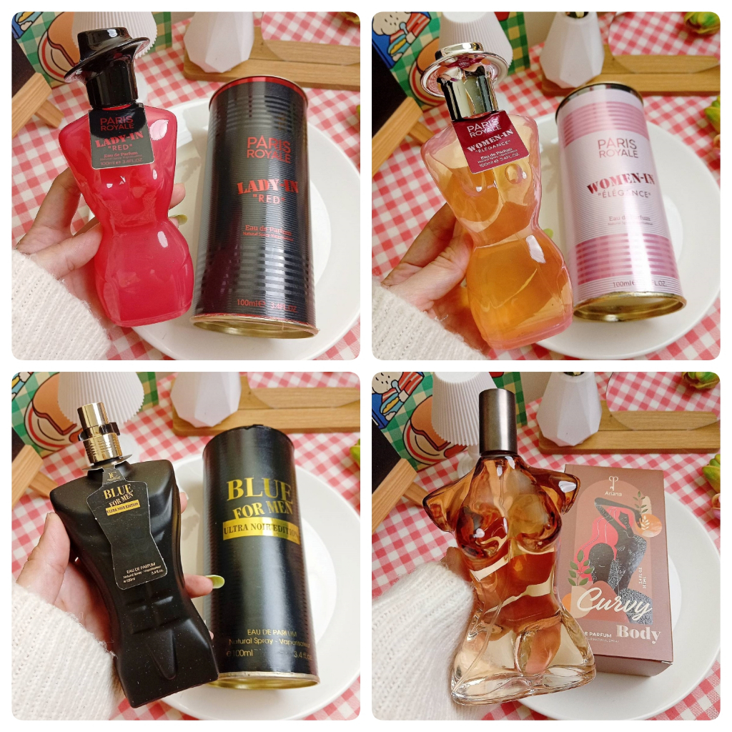 น้ำหอม Paris Royale Man In Gold Black Blue LADY-IN RED Elegance กลิ่นเทียบ Jean EDP 100ml กล่องซีล