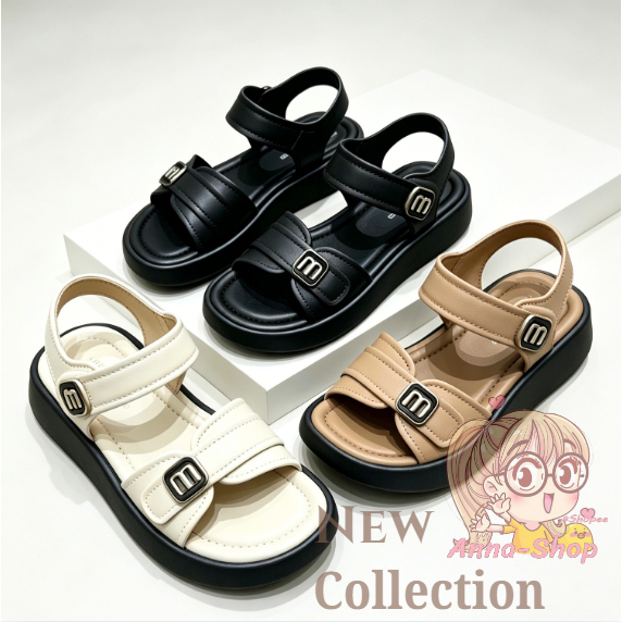 Anna shop มาใหม่ รองเท้าแฟชั่นมินิมอล รัดส้น สีพื้นน่ารัก (มีส่งด่วน) พร้อมส่งจากไทย T426