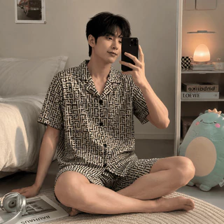 3333-1A ชุดนอนผู้ชายผ้านิ่มใส่สบายแขนสั้นขาสั้น สีสวย สไตล์เกาหลี **ไซส์รูปถัดไปค่ะ(สินค้าพร้อมส่ง)