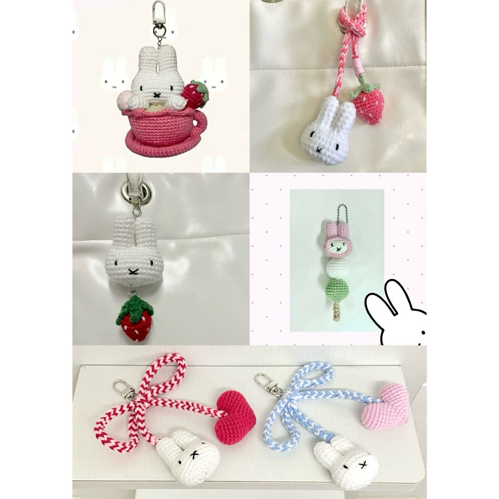 พวงกุญแจถักไหมพรมกระต่ายมิฟฟี่ miffy (ของขวัญปัจฉิม ของขวัญเรียนจบ ของขวัญวันเกิด ของขวัญครบรอบ)