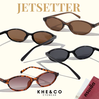 KHE&CO | Jetsetter แว่นกันแดดทรงรีแคทอาย กันแดดUV400 ฟรีซองหนัง+ผ้าเช็ดเลนส์