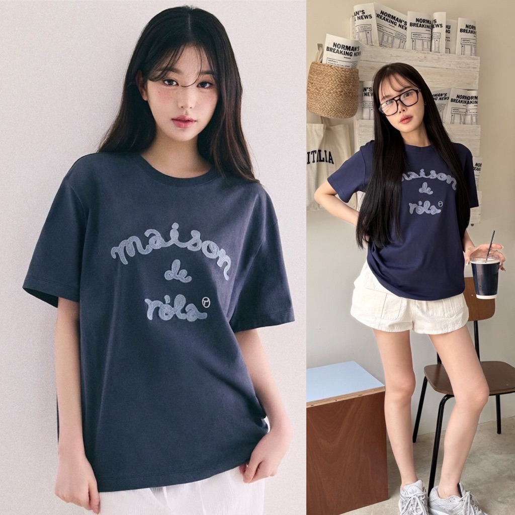 MS T-shirt" เสื้อยืดคอกลมแขนสั้น แบรนด์ดัง รุ่นใหม่ชนช้อปเลยค่า ปักนูน น่ารักมากกกๆ