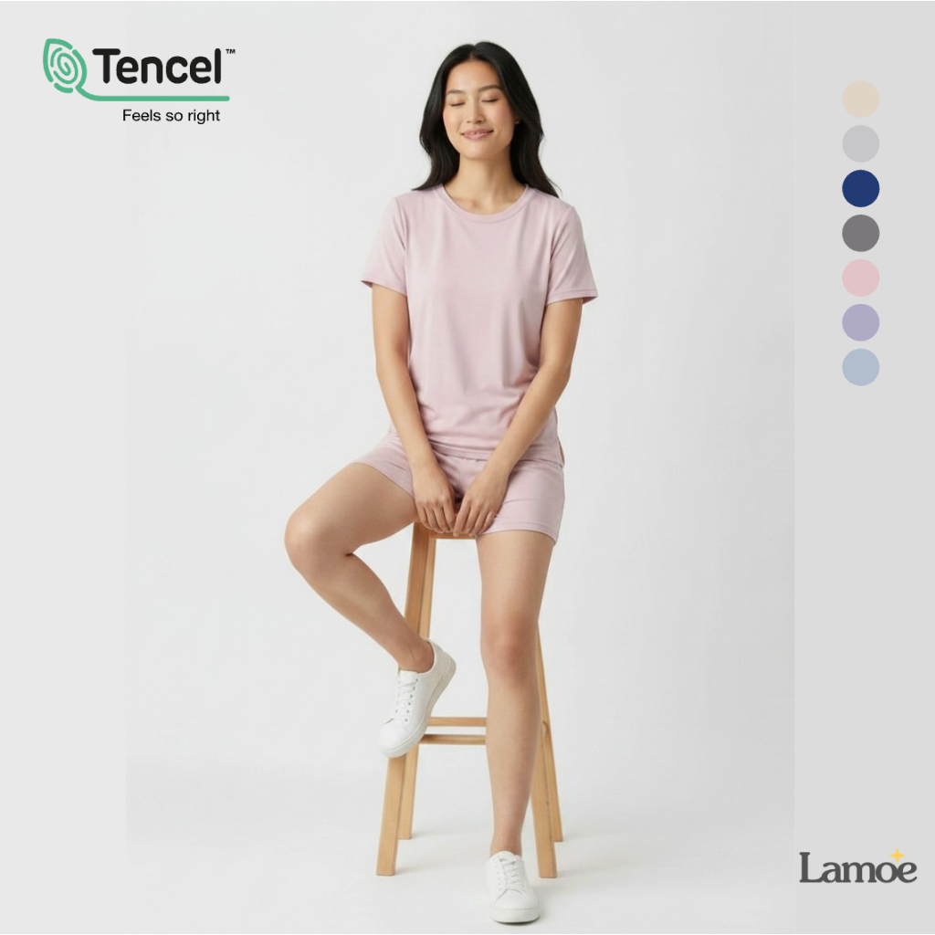 Lamoe ชุดนอน TENCEL™ modal 80s ชุดนอนผู้หญิง ชุดเซ็ท