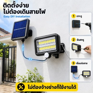 Ofeel ไฟโซล่าเซลล์ โคมไฟติดผนัง Solar LED กันน้ำกลางแจ้ง กันน้ำ ป้องกันฟ้าผ่า แสงเซ็นเซอร์ของมนุษย์