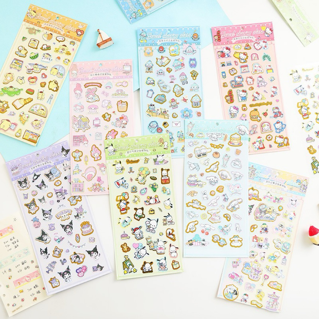 Sanrio สติ้กเกอร์ไดคัท ลายซาริ Sweet chasing stars