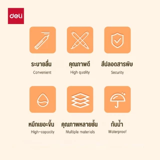 ปากกาอะคริลิค 12/24/36/48 สี Deli ปากกามาร์กเกอร์อะคริลิค แบบ 2 หัว กันน้ำ เขียนได้ทุกพื้นผิว อุปกรณ์ศิลปะ เครื่องเขียน