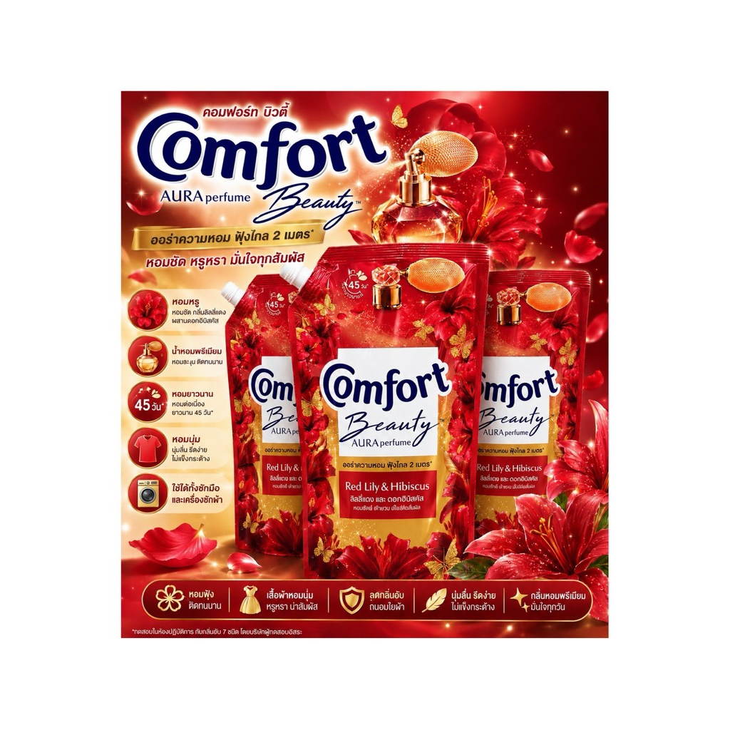 น้ำยาปรับผ้านุ่ม Comfort Beauty Perfume กลิ่นหอมยาวนาน 450 มล.
