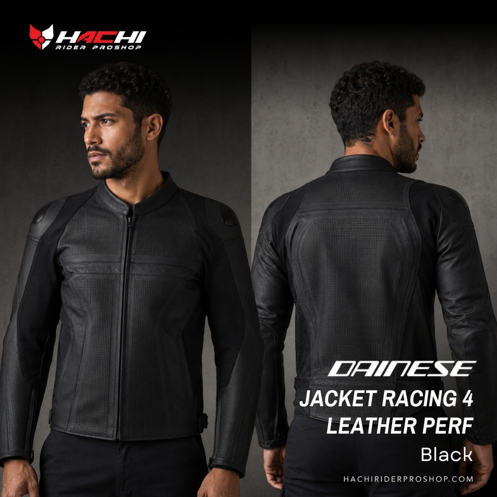 เสื้อการ์ด DAINESE JACKET - RACING 4 LEATHER PERF. Black