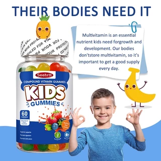 Seehrtt Multivitamin Gummies วิตามินรวมกัมมี่ อาหารเสริม โภชนาการที่สมดุล เสริมสร้างภูมิคุ้มกันให้ร่างกาย บํารุงสมอ100PC