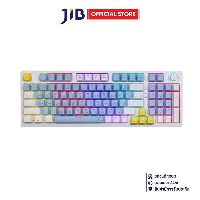 KEYBOARD (คีย์บอร์ด) NUBWO X801 ELEANOR (BLUE-WHITE) (MINI RGB - EN/TH) (SET D)