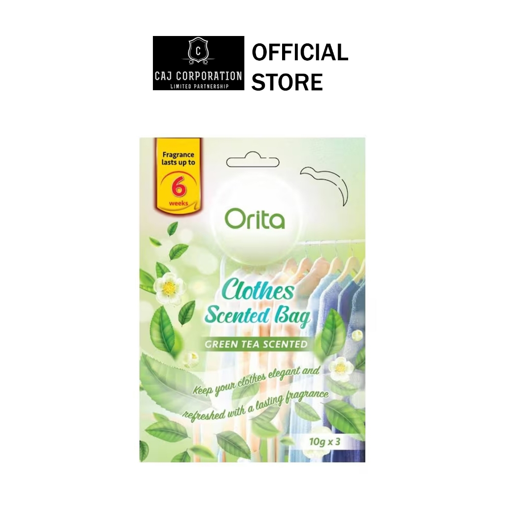 Orita โอริต้า ถุงหอมปรับอากาศ กลิ่นกรีนที 10 กรัม x 3 ถุง.