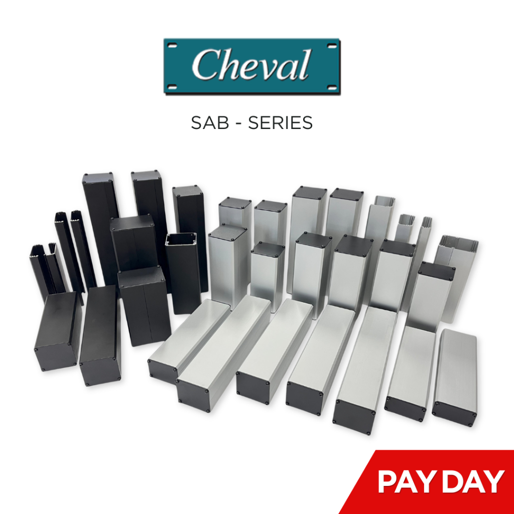 SAB Series กล่องอลูมิเนียมอเนกประสงค์ ขนาดเล็ก สำหรับงาน DIY อิเล็กทรอนิกส์ - พร้อม PCB Mounting