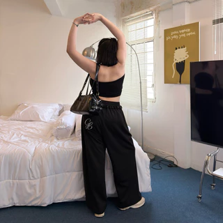 Angle Pants กางเกงแองเจิ้ล กางเกงวอมขายาวขอบเอวระบาย2ชั้น ✨💘 | Geebeety