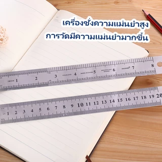 DL ไม้บรรทัดฟุตเหล็ก 20 ซม. แบบบาง ขอบตรง วัดได้แม่นยำ เหมาะสำหรับงานช่างและงานวัดระยะ