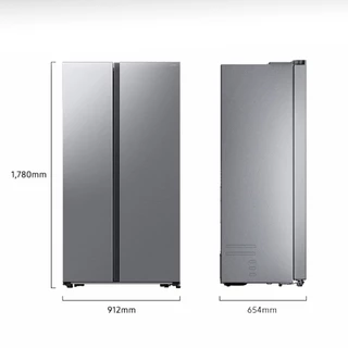 [Pre จัดส่งฟรี] Samsung ตู้เย็น Side by Side 578 ลิตร/20.4 คิว RS57DG4100B4ST พร้อมด้วย Large Capacity
