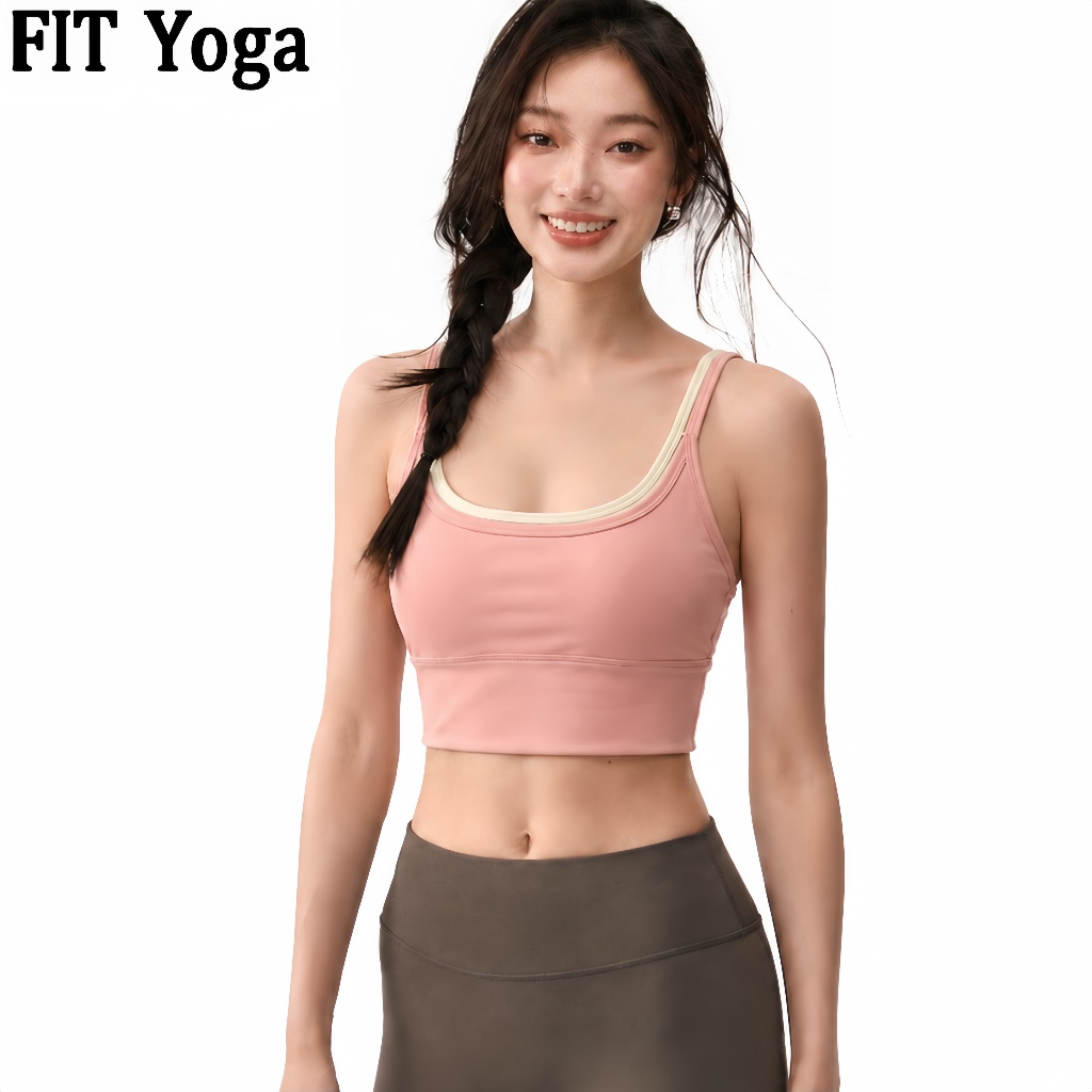FitYoga ชุดชั้นในกีฬาหญิงคงที่ถ้วยออกกำลังกายเครื่องแบบสวมเสื้อกั๊กโยคะกลางแจ้ง