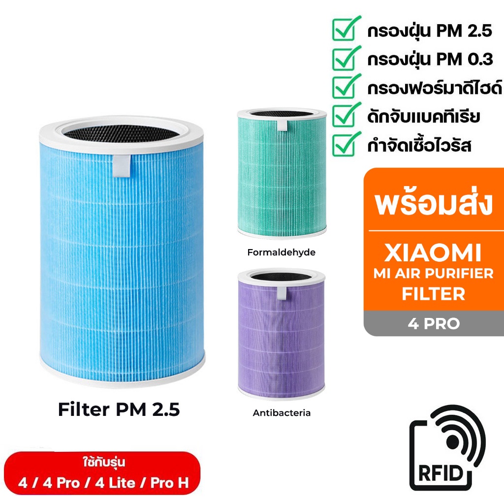 RFID ไส้กรองเครื่องฟอกอากาศ สำหรับ รุ่น Xiaomi 4 / 4 Lite / 4 Pro และ 2S/2H/Pro/3H Xiaomi Filter ไส้กรอง เสี่ยวหมี