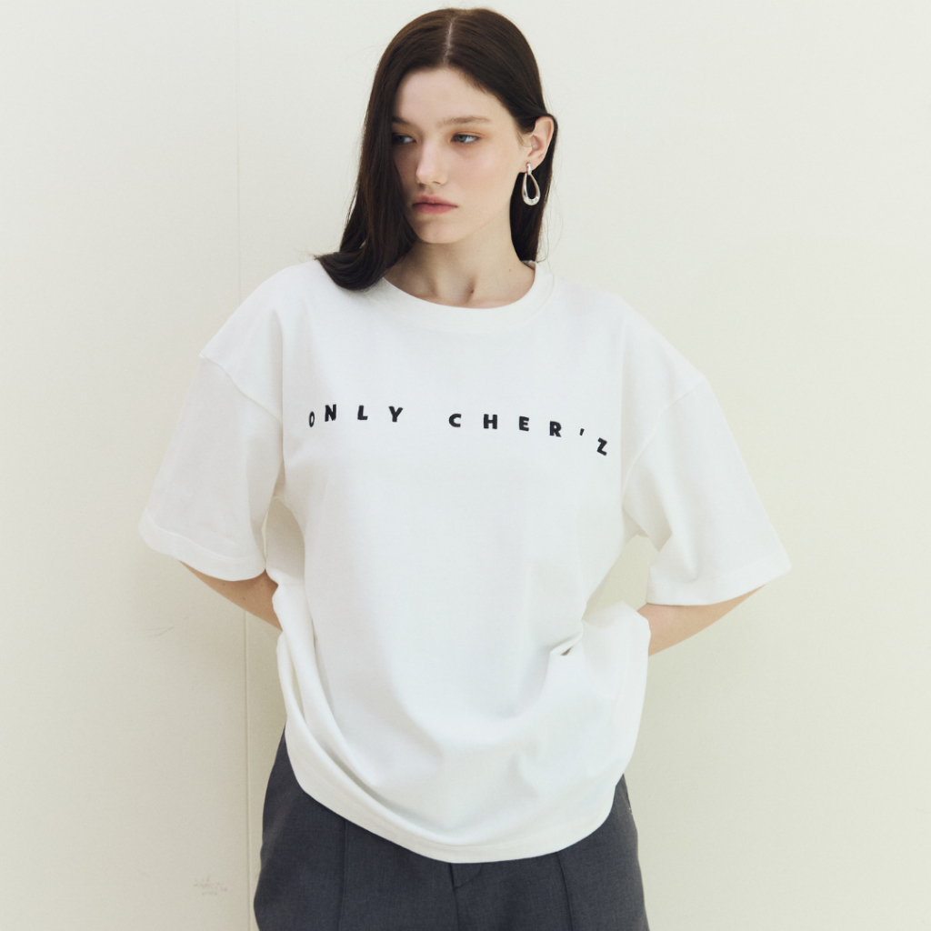 ONLY CHER'Z OC2612 เสื้อยืด Oversize ปักโลโก้ ONLY CHER’Z