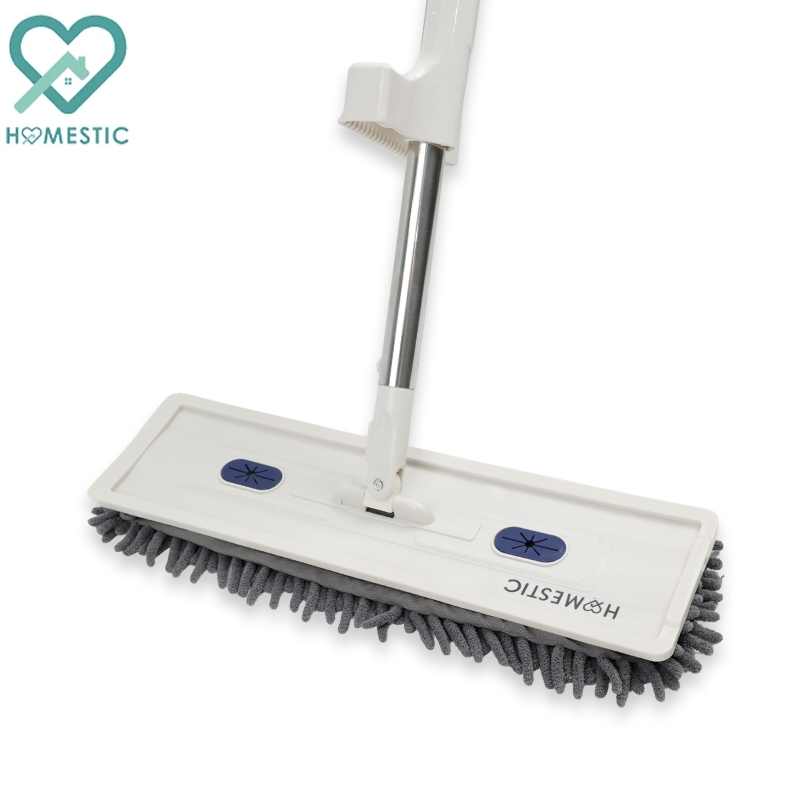 HOMESTIC ไม้ถูพื้นรีดน้ำแบบแบน Flat Mop หัวไม้ถูพื้นขนาดใหญ่ 42ซม. หมุนได้ 360องศา ประหยัดเวลาและแรง