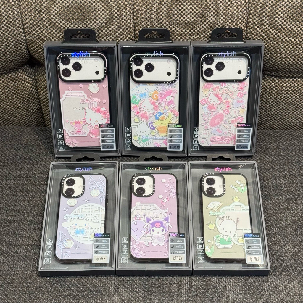 Case TYขอบดำSanrio เคสขอบนิ่ม หลังแข็งผิวด้าน for IP 17promax IP17 งานหนาอย่างดี พร้อมกล่อง