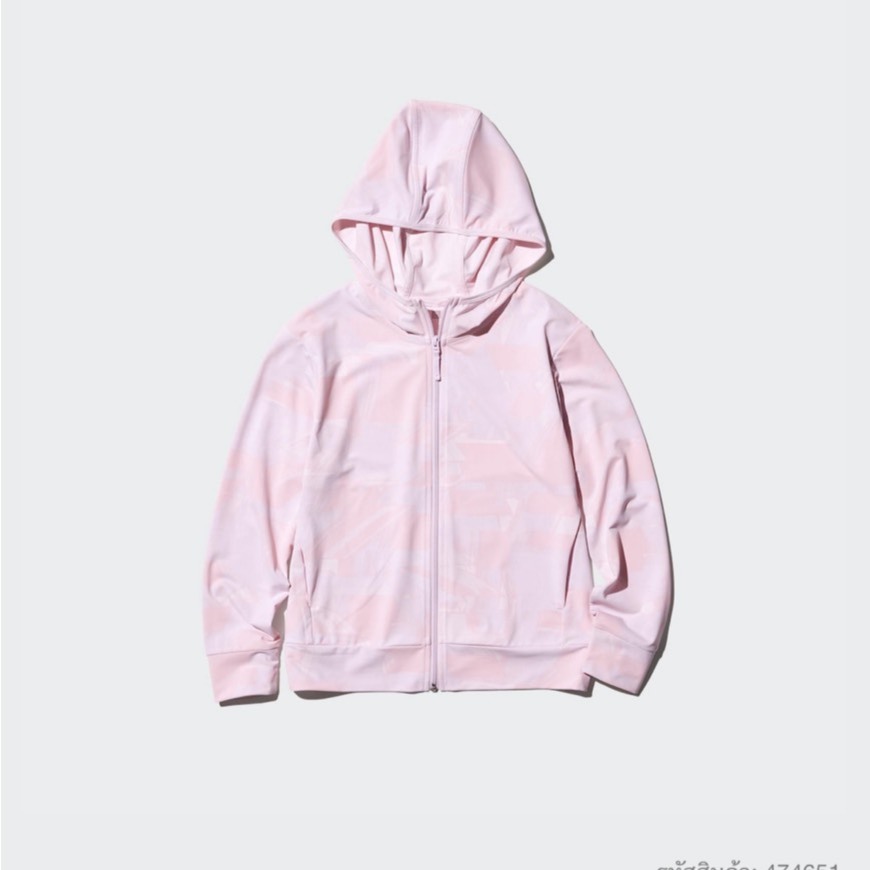 Uniqlo เสื้อฮู้ด AIRism กันยูวี Protection มีซิบ ไซด์ 110-160 ของแท้ ใหม่ พร้อมส่ง