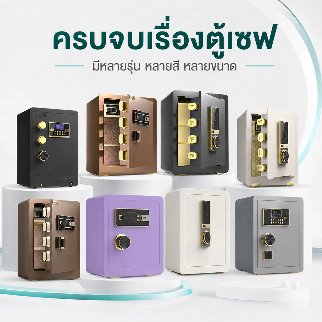 ตู้เซฟดิจิตอล หลายรุ่น หลายสี Safe Box ลายนิ้วมือ รหัสผ่าน กุญแจสำรอง มีตู้ใน บ้าน ออฟฟิศ ร้านค้า
